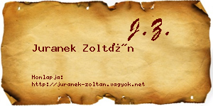 Juranek Zoltán névjegykártya